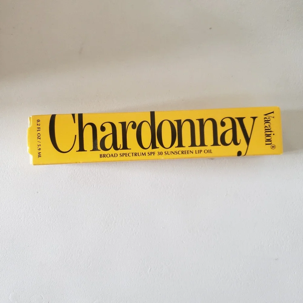 Vacation Chardonnay Sunscreen Lip Oil Unisex 0.2oz Yellow SPF 30 NIB Summer